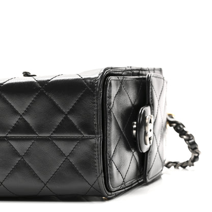 Chanel Shiny Crumpled Quilted Mini Chanel 25 Handbag Black 10 of 11