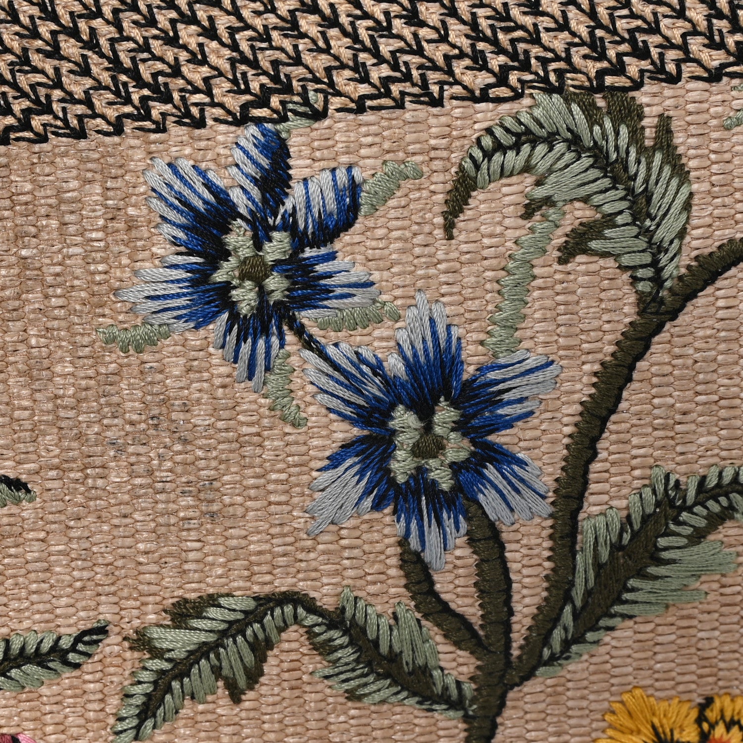 Christian Dior Raffia Embroidered Petites Fleurs Medium Book Tote Natural 12 of 12