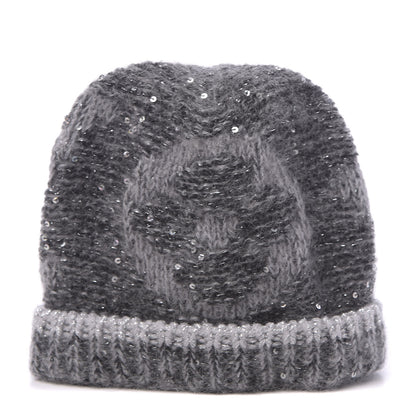 Louis Vuitton Monogram Glitter Sunset Beanie Hat Grey 1 of 5