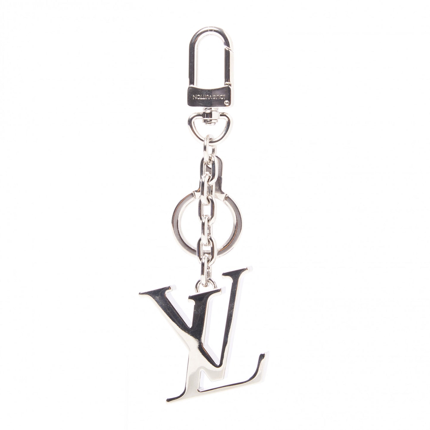 LV Facettes Bag Charm Key Holder Silver