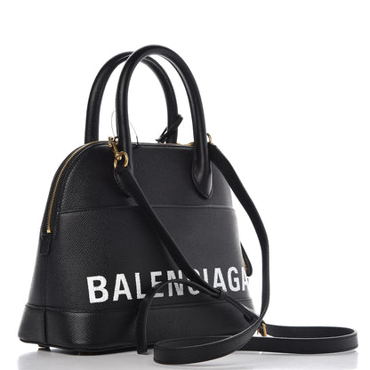 Balenciaga Signature Grained Calfskin Logo S Ville Top Handle Bag Black 4 of 10