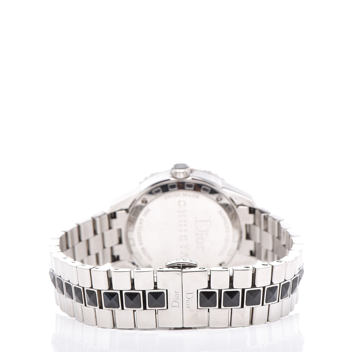 Christian Dior Stainless Steel Diamond Sapphire 33mm Christal Quartz Watch Black 4 of 8
