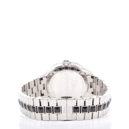 Christian Dior Stainless Steel Diamond Sapphire 33mm Christal Quartz Watch Black 4 of 8
