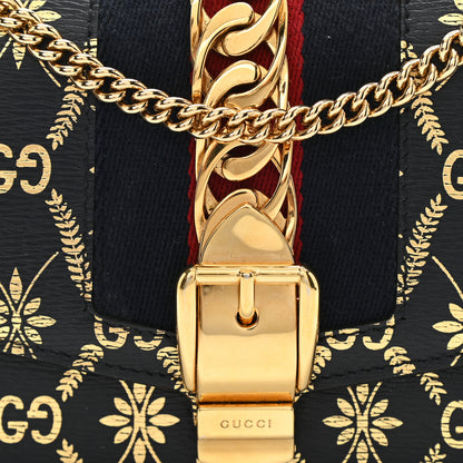 Gucci Textured Calfskin Super Mini Sylvie Chain Shoulder Bag Navy Gold 9 of 13