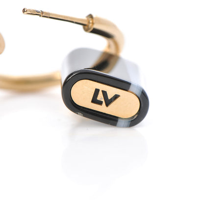 Louis Vuitton Resin Padlock Hoop Earrings Black 5 of 7