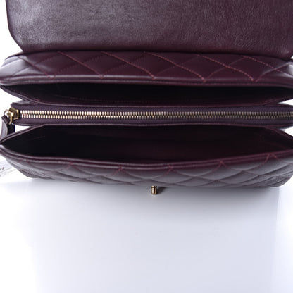 Chanel Shiny Sheepskin Quilted Large Trapezio Flap Dark Burgundy 7 of 12