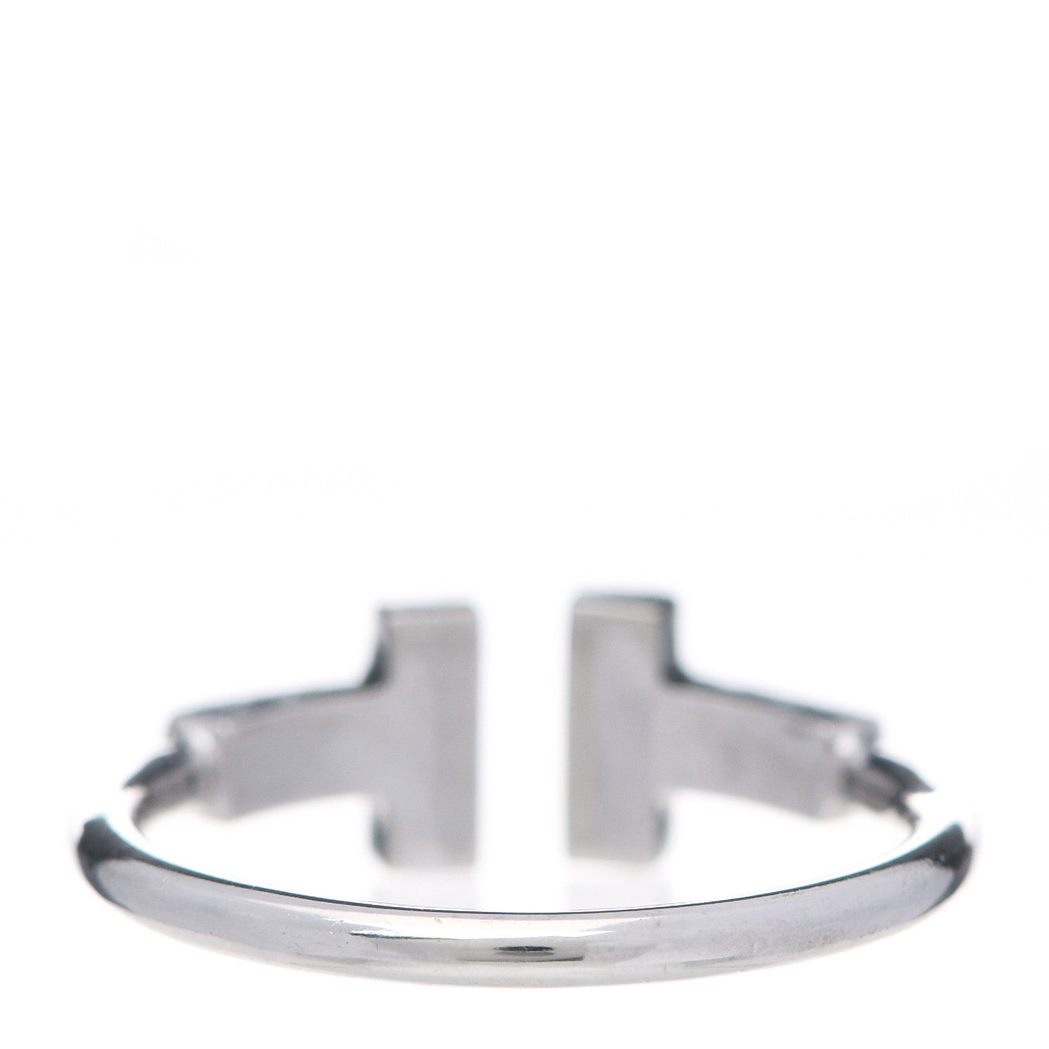 Tiffany 18K White Gold Diamond T Wire Ring 51 5.75 3 of 5