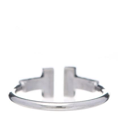 Tiffany 18K White Gold Diamond T Wire Ring 51 5.75 3 of 5