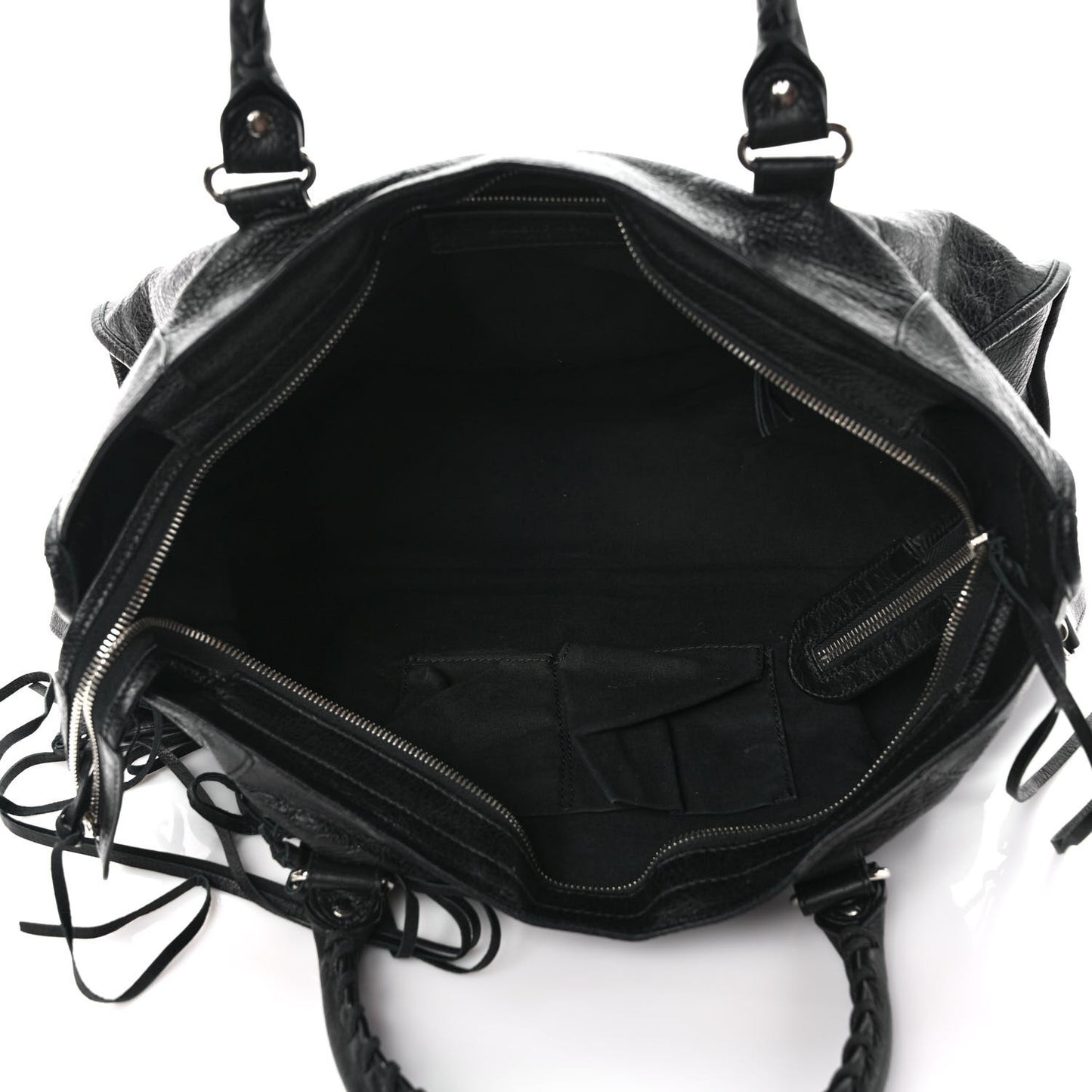 Agneau Classic Silver Hardware Part Time Black
