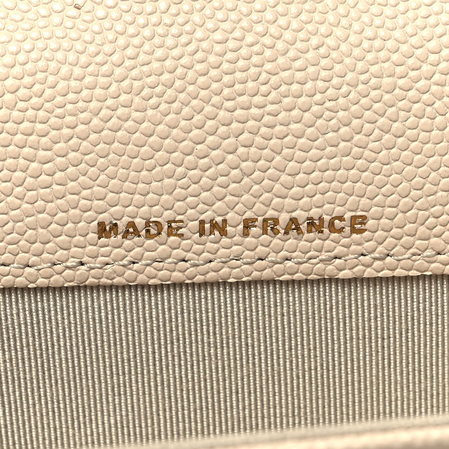 Caviar Quilted Flap Card Holder Wallet White