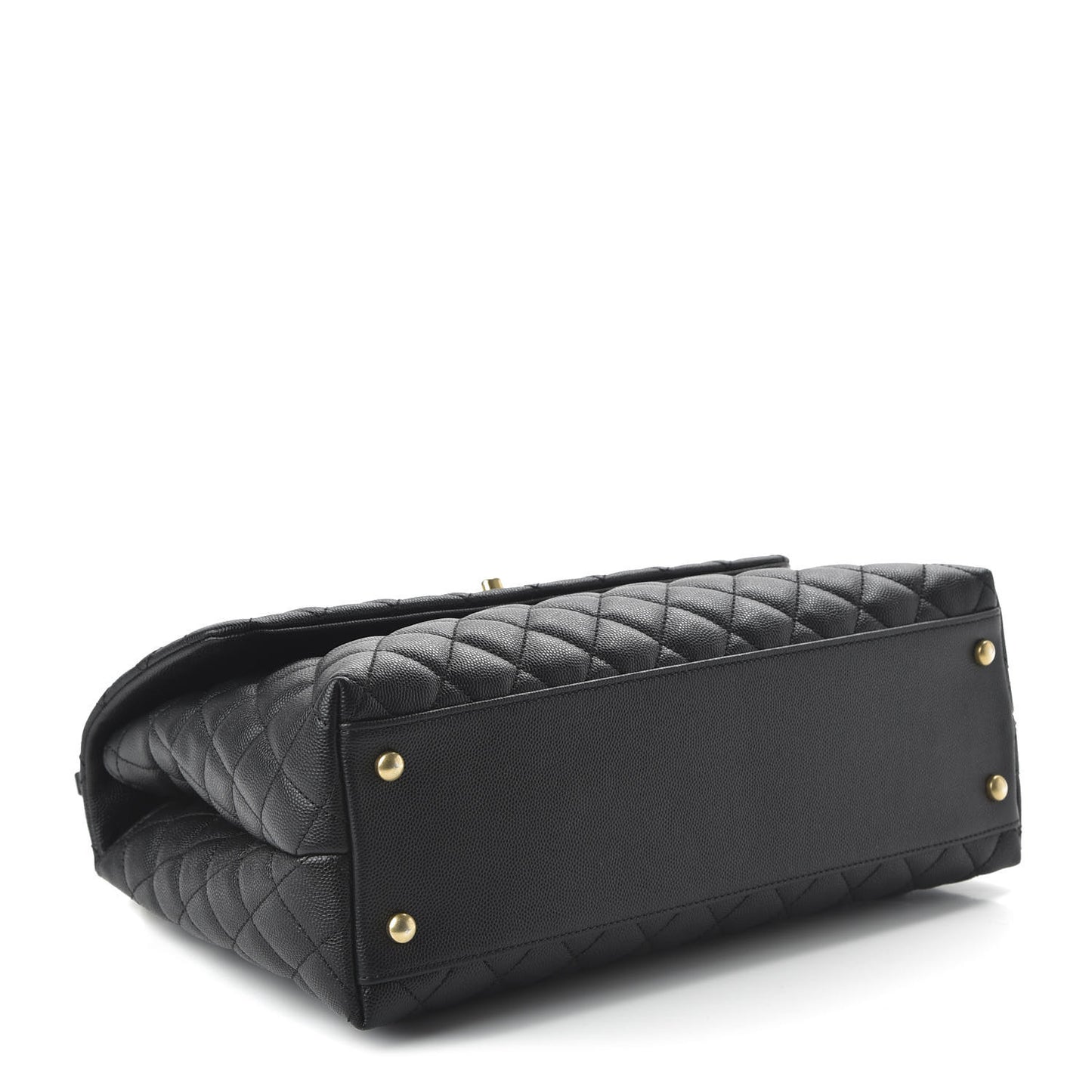 Caviar Quilted Medium Coco Handle Flap Black