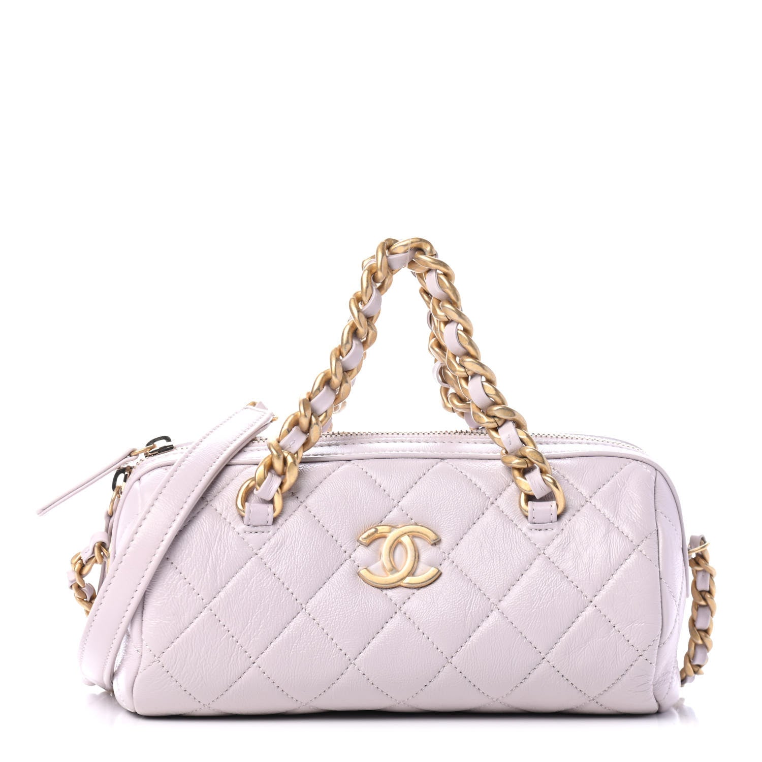Chanel Shiny Lambskin Quilted Small Fashion Therapy Bowling Bag Light Pink 1 of 4
