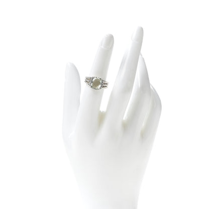 David Yurman Sterling Silver Diamond Prasiolite 10mm Petite Wheaton Ring 52 6 2 of 4