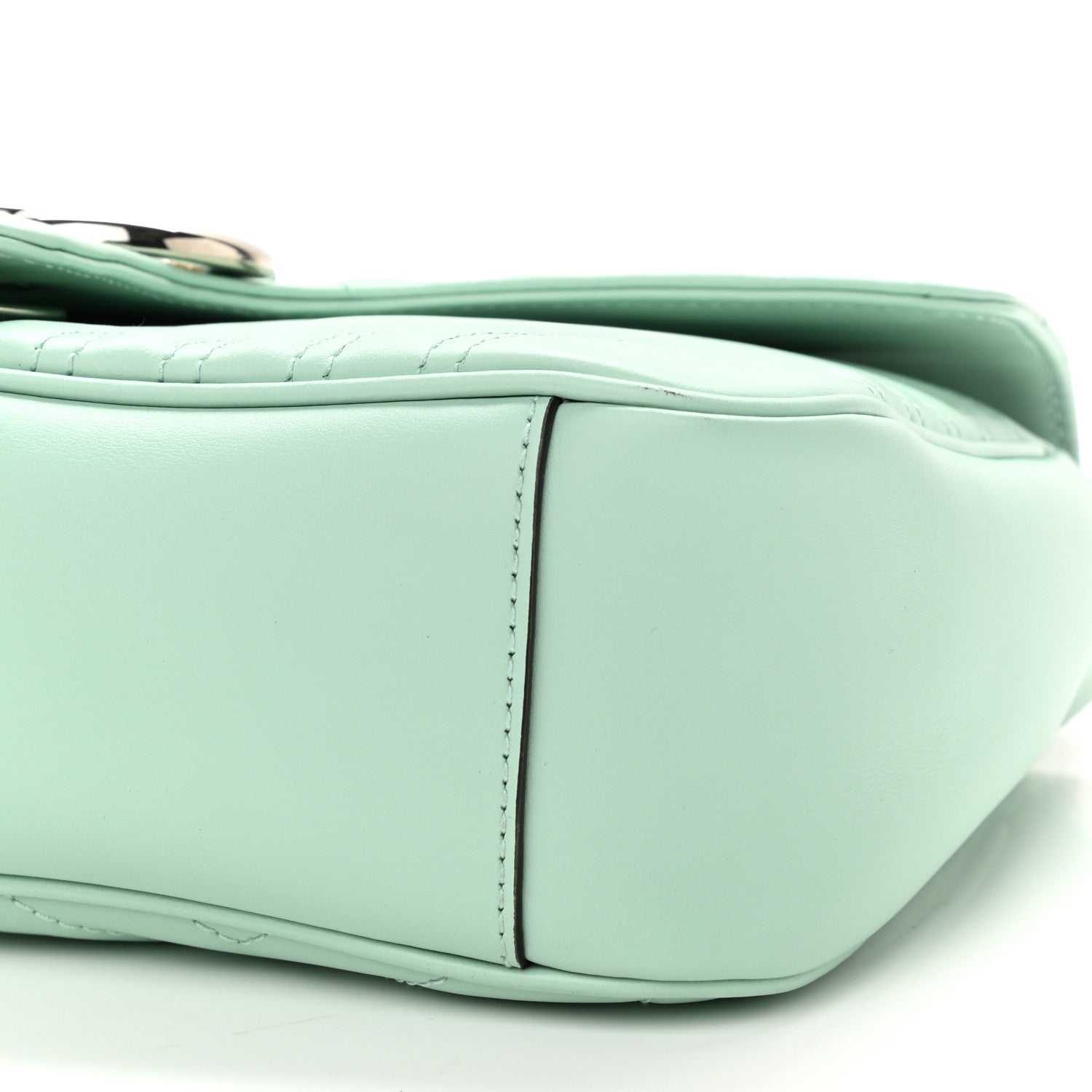 Gucci Calfskin Matelasse Small GG Marmont Shoulder Bag Water Green 10 of 10