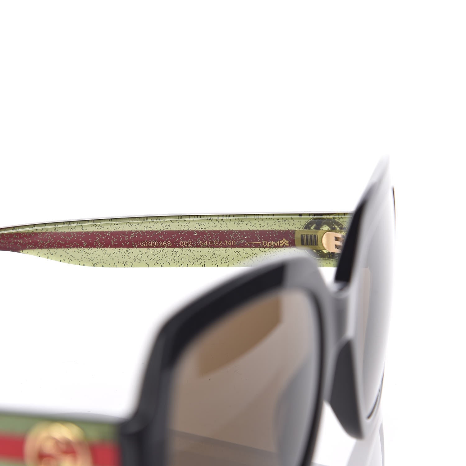 Gucci Oversize Square Web GG 0036S Sunglasses Black 5 of 11