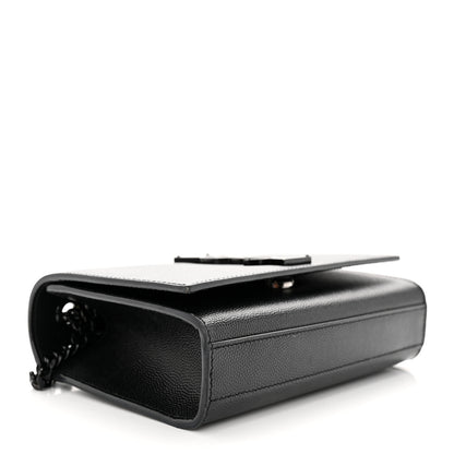 Saint Laurent Grain De Poudre Small Monogram Monochrome Kate Satchel Black 4 of 10