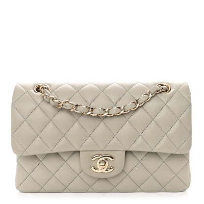 Chanel Lambskin Quilted Small Double Flap Grey 1 of 10