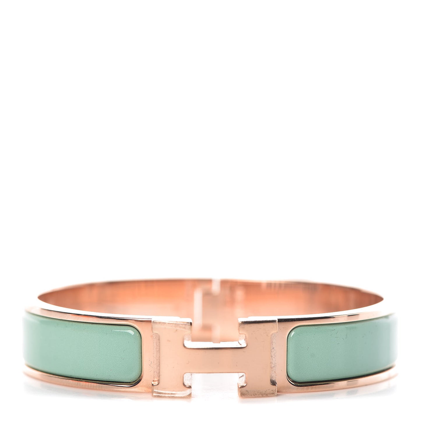 Enamel Narrow Clic Clac H Bracelet PM Vert Aqua