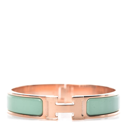 Hermes Enamel Narrow Clic Clac H Bracelet PM Vert Aqua 1 of 5