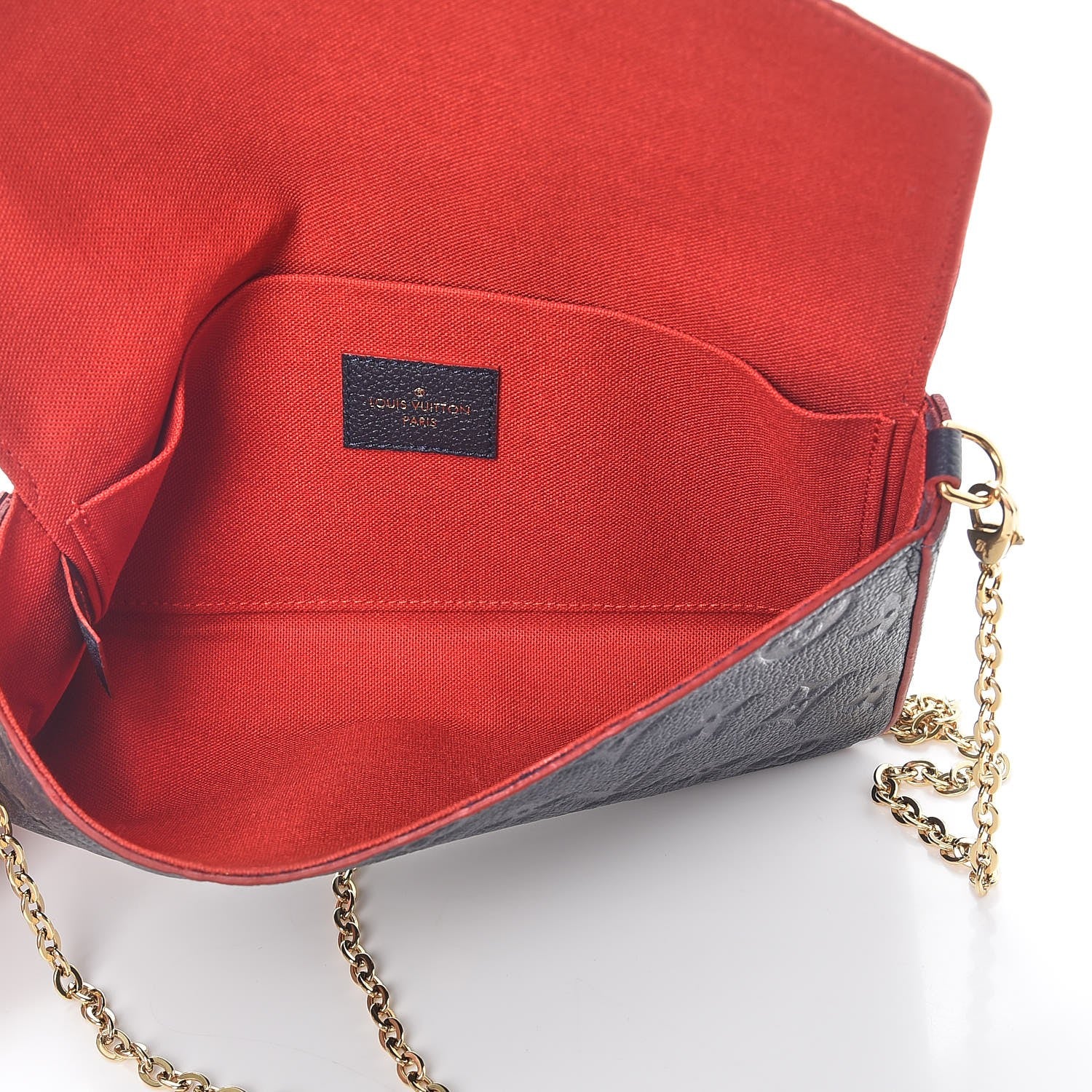 Louis Vuitton Empreinte Pochette Felicie Chain Wallet Marine Rouge 5 of 10
