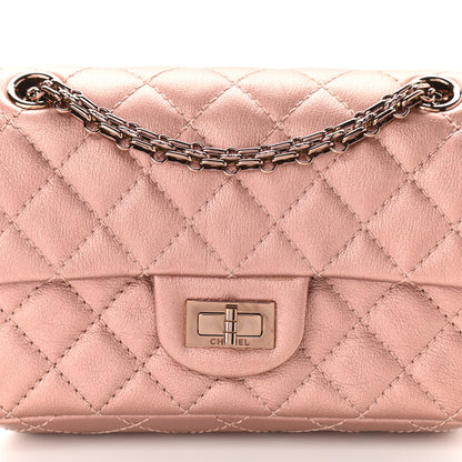 Chanel Metallic Grained Calfskin Quilted 2.55 Reissue Mini Flap Copper Pink 8 of 13
