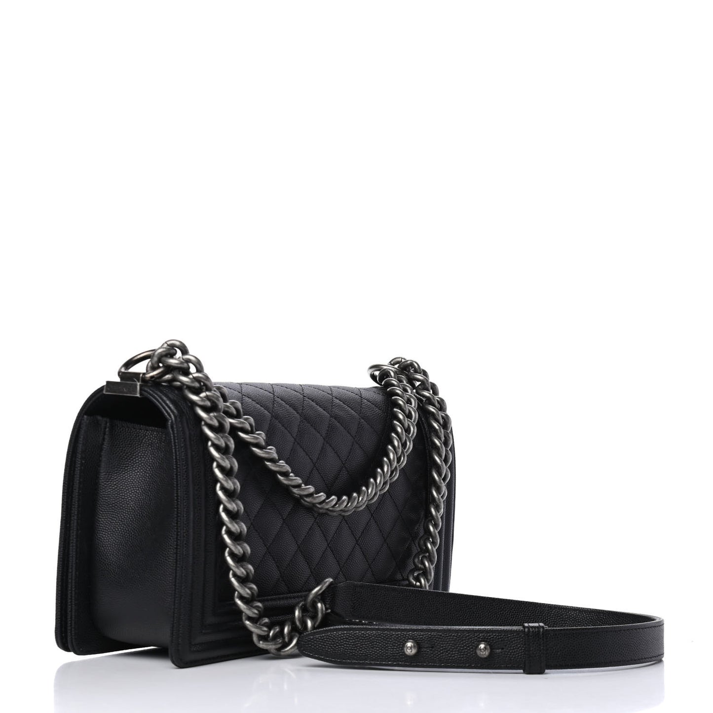 Caviar Quilted Medium Boy Flap Black