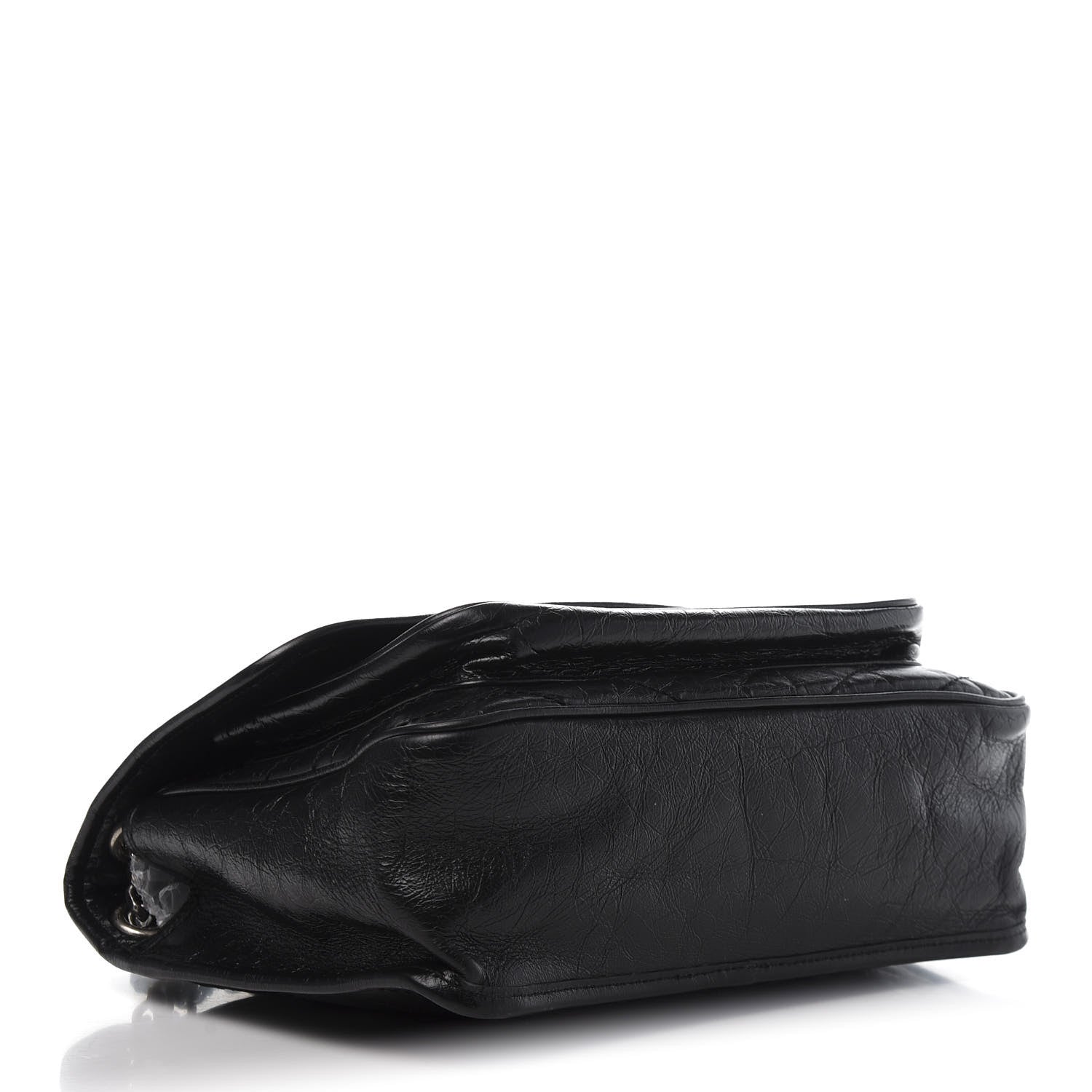 Saint Laurent Crinkled Calfskin Matelasse Monogram Medium Niki Chain Satchel Black 5 of 12