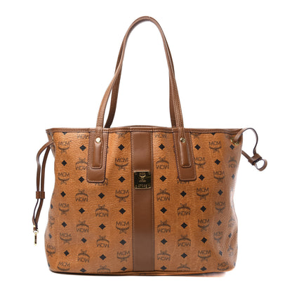 MCM Visetos Medium Liz Reversible Shopper Tote Cognac 1 of 17