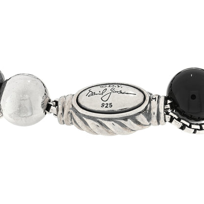 David Yurman Sterling Silver Black Onyx Hematite 8mm Elements Bead Bracelet 3 of 3