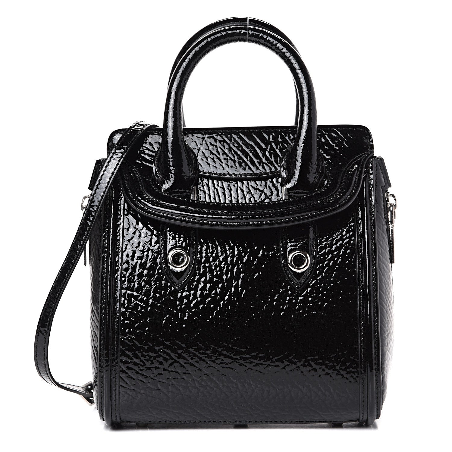 Alexander McQueen Patent Mini Heroine Black 1 of 11