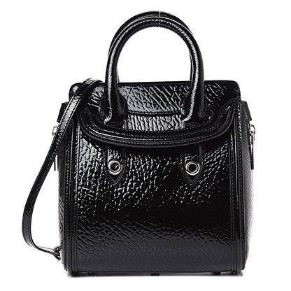 Alexander McQueen Patent Mini Heroine Black 1 of 11