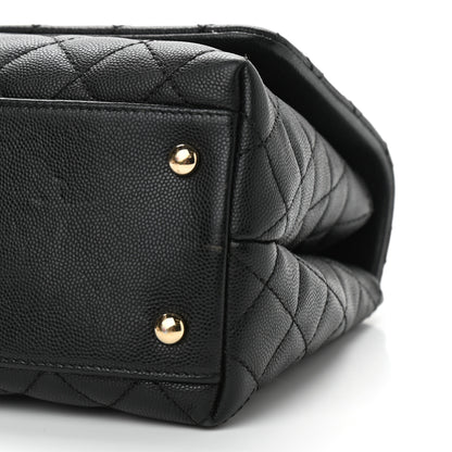 Chanel Caviar Lizard Embossed Quilted Small Coco Handle Flap Black 10 of 11