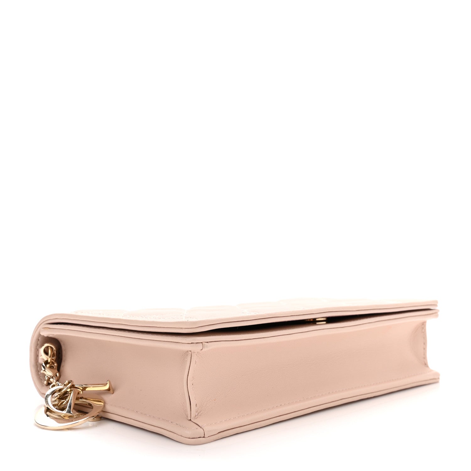 Christian Dior Lambskin Cannage Lady Dior Chain Wallet Beige 5 of 11