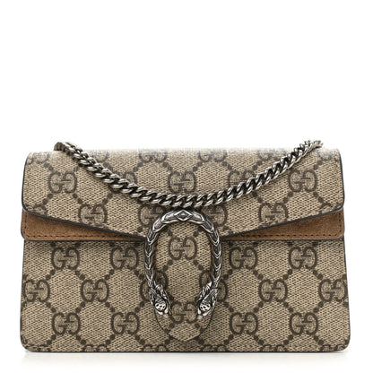 Gucci GG Supreme Monogram Super Mini Dionysus Shoulder Bag Taupe 1 of 12