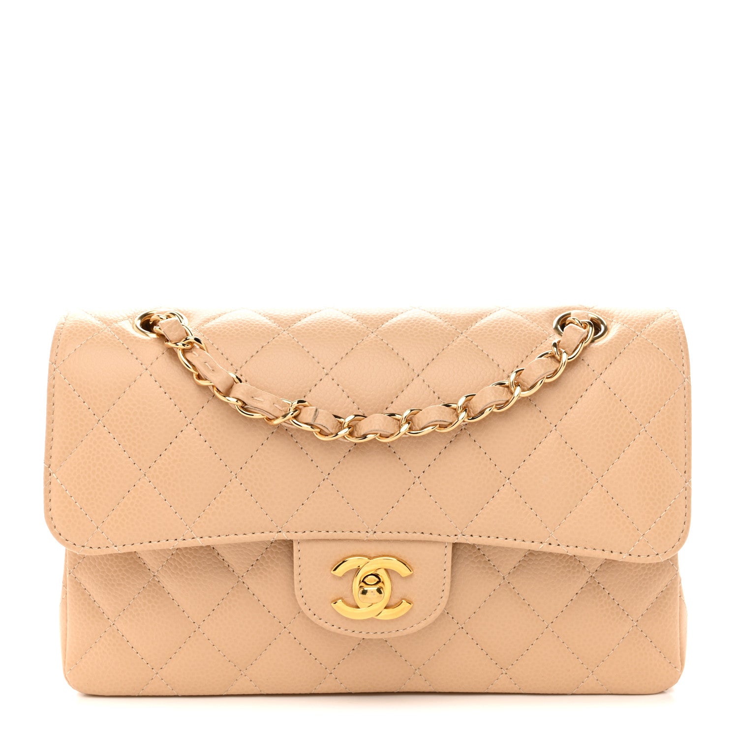 Chanel Caviar Quilted Small Double Flap Beige 1 of 11