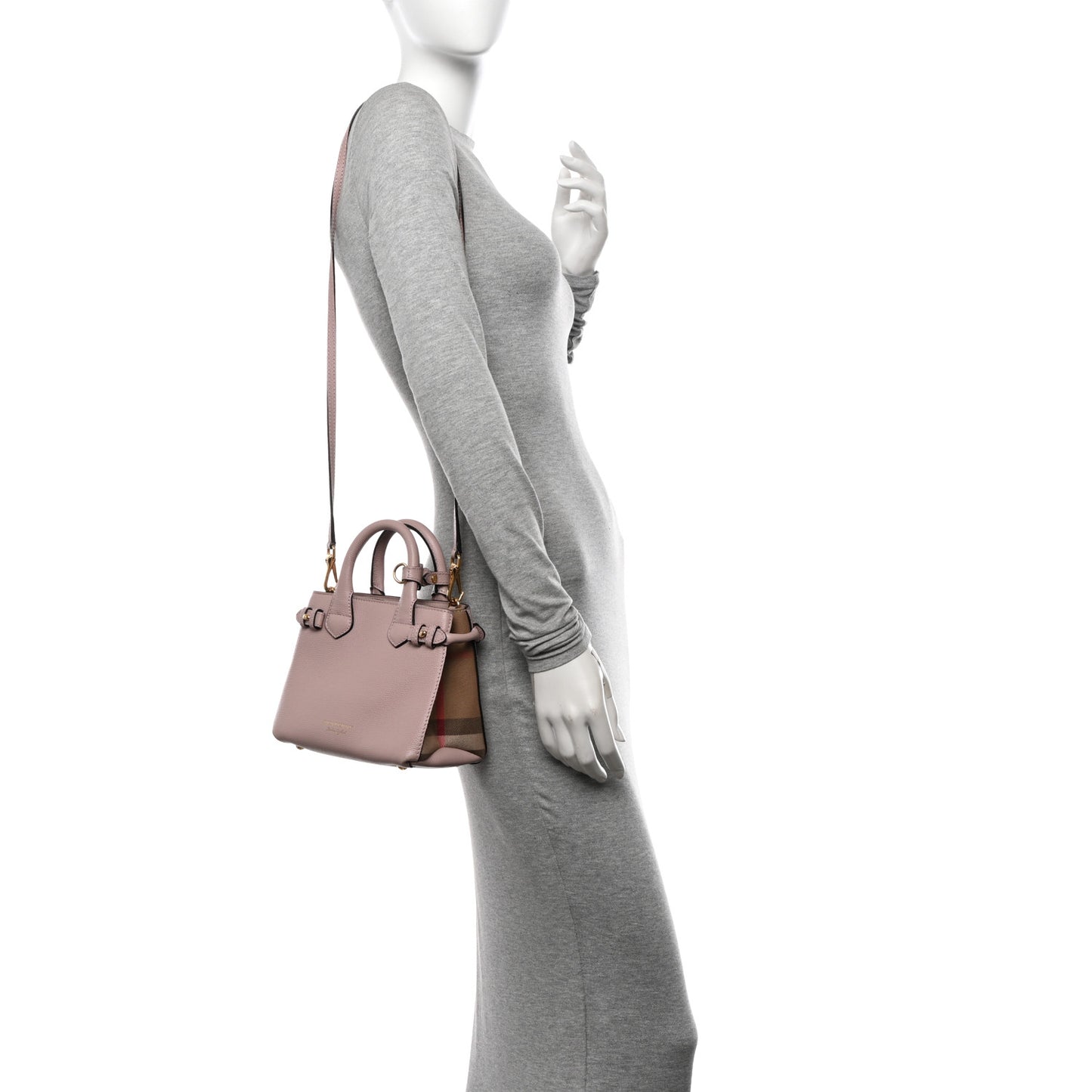 Grainy Calfskin House Check Baby Banner Tote Pale Orchid