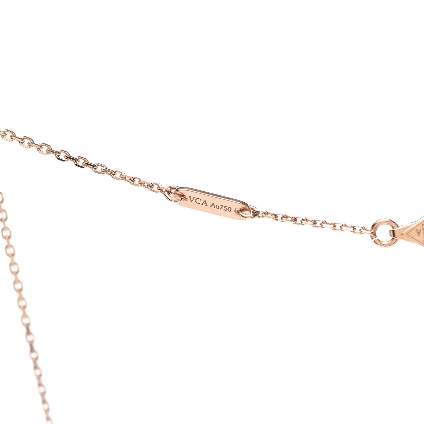 18K Rose Gold Carnelian Sweet Alhambra Pendant Necklace