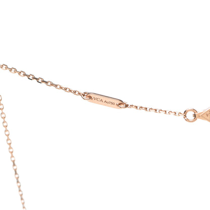 Van Cleef & Arpels 18K Rose Gold Carnelian Sweet Alhambra Pendant Necklace 5 of 7