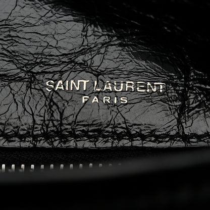 Saint Laurent Crinkled Calfskin Matelasse Monogram Medium Niki Chain Satchel Black 6 of 11