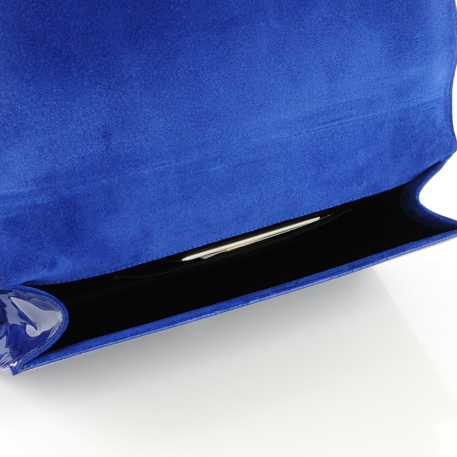 Saint Laurent Patent Large Belle De Jour Clutch Royal Blue 5 of 7