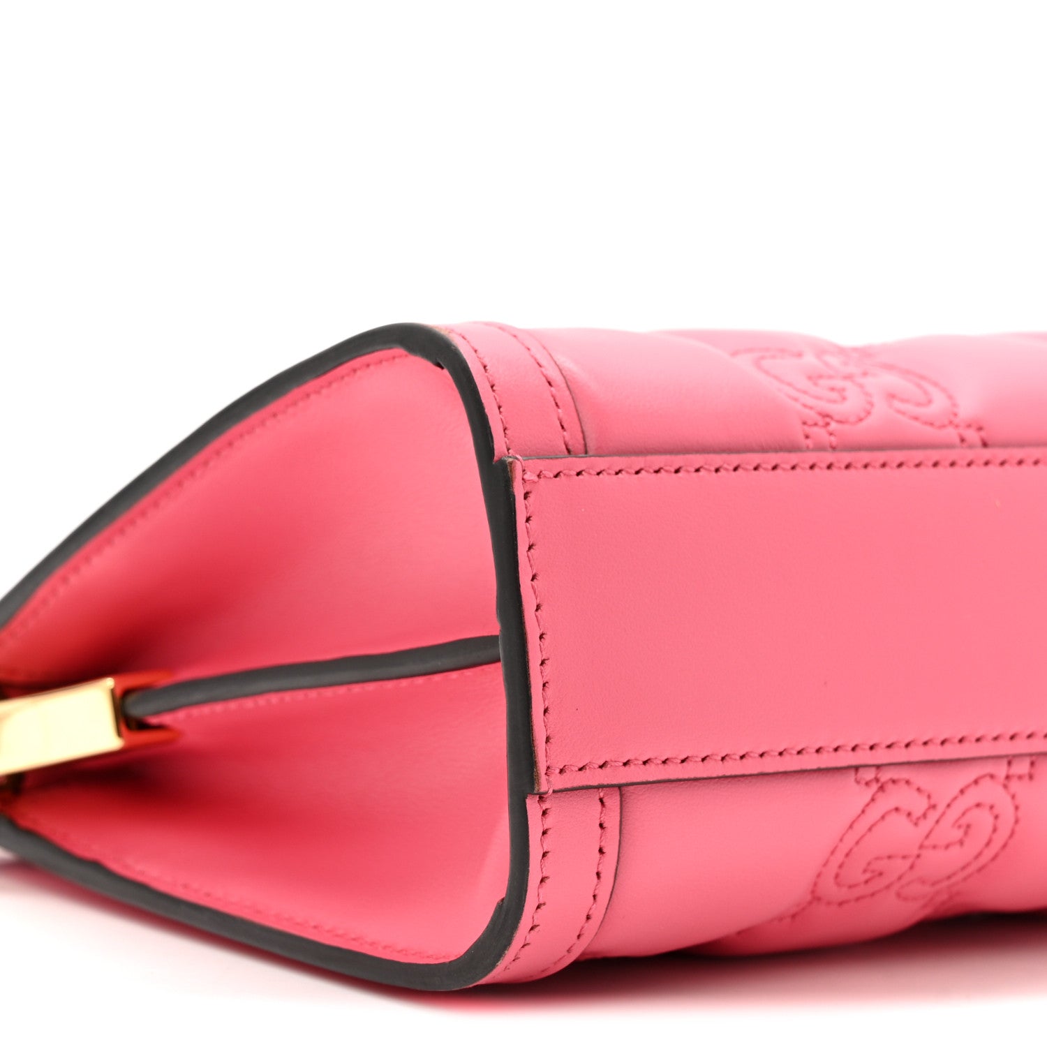 Gucci Calfskin GG Matelasse Small Slim Chain Shoulder Bag Rhodamine Pink Natural 9 of 12