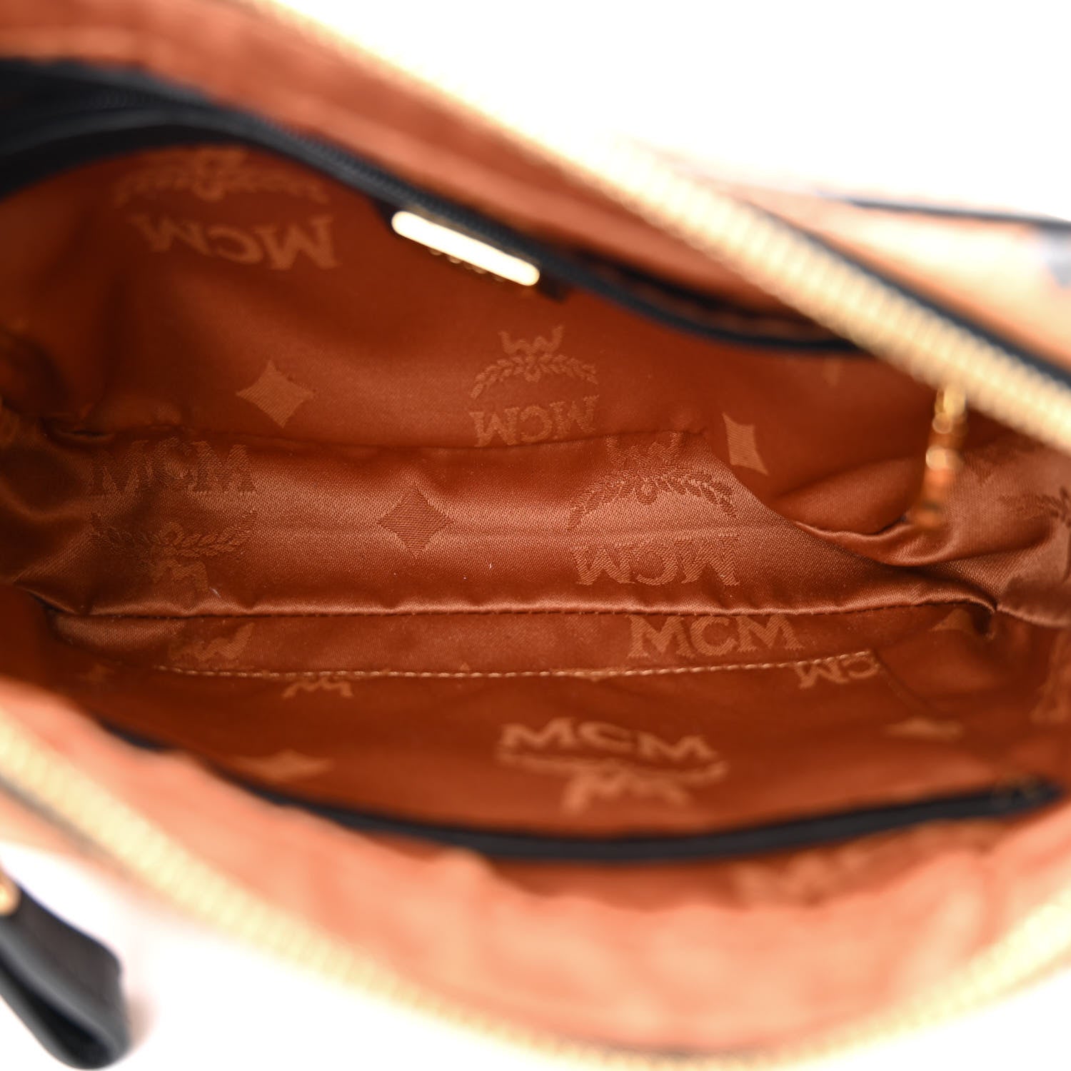 MCM Visetos Small Crossbody Bag Cognac Black 5 of 10