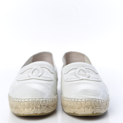 Chanel Distressed Patent CC Espadrilles 39 White 3 of 10