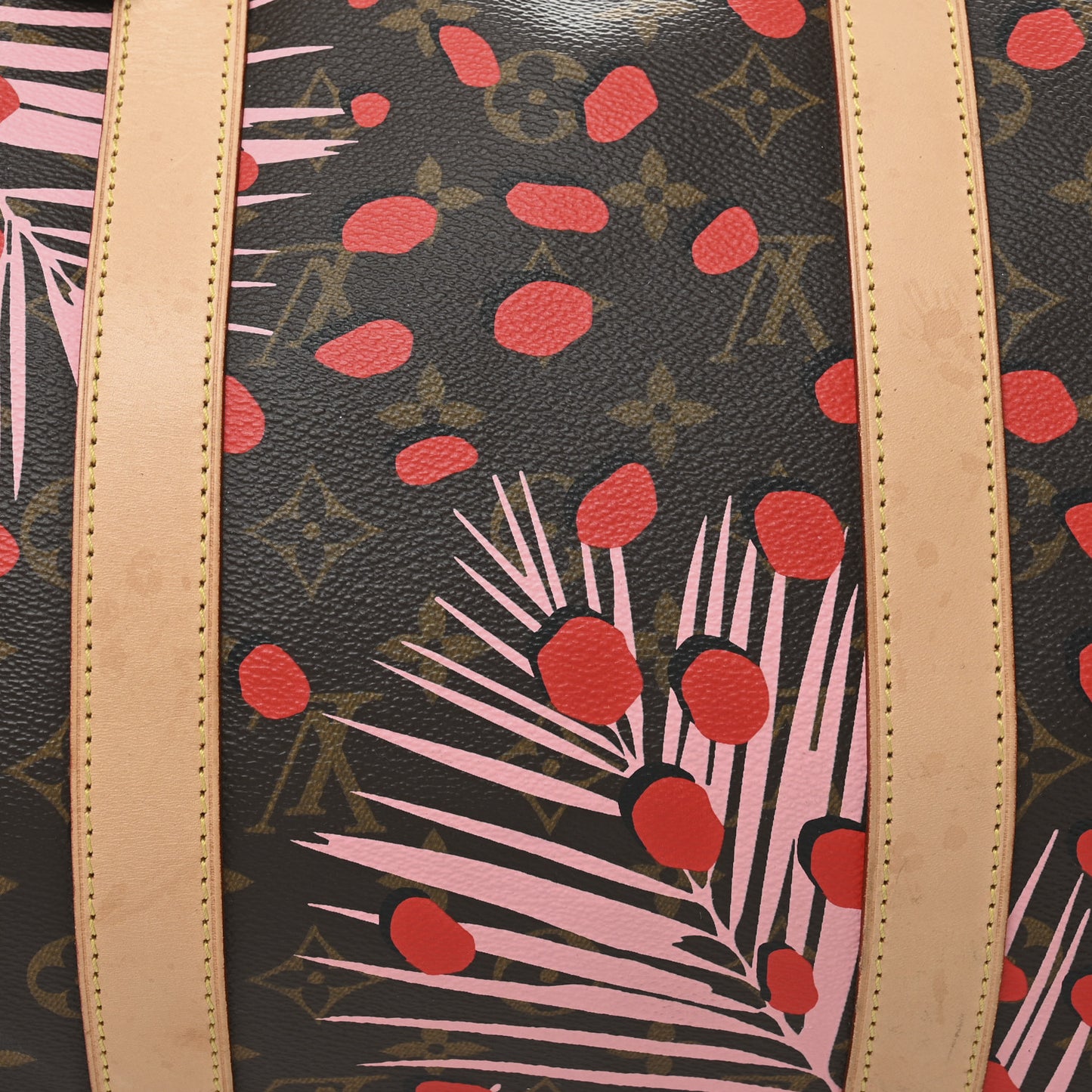 Monogram Jungle Dots Keepall Bandouliere 50 Sugar Pink Poppy