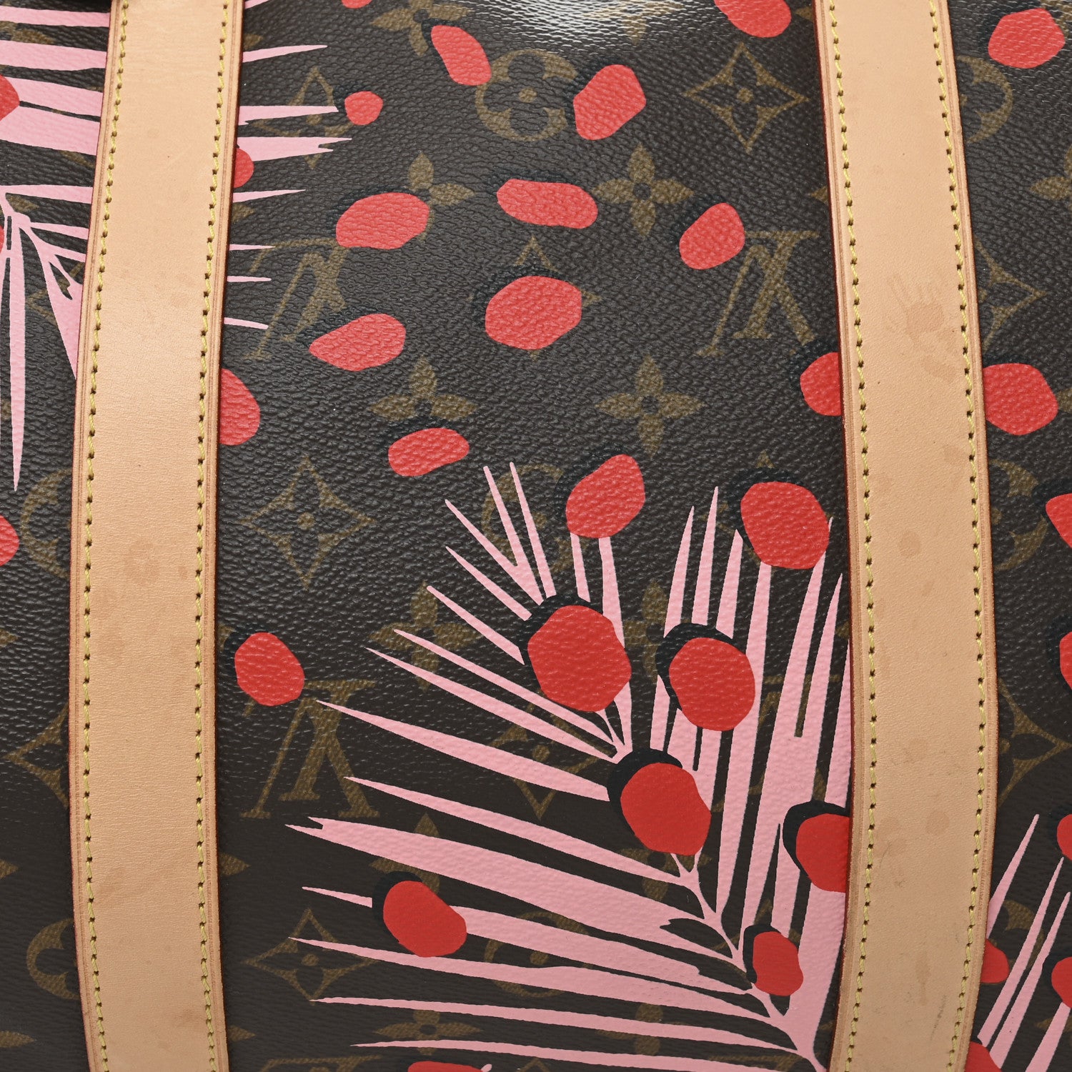 Louis Vuitton Monogram Jungle Dots Keepall Bandouliere 50 Sugar Pink Poppy 8 of 14