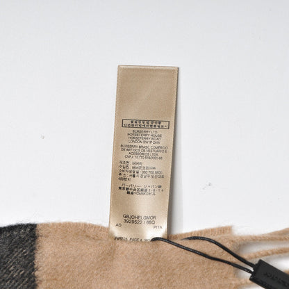 Burberry Cashmere Giant Check Fringe Scarf Camel 5 of 6