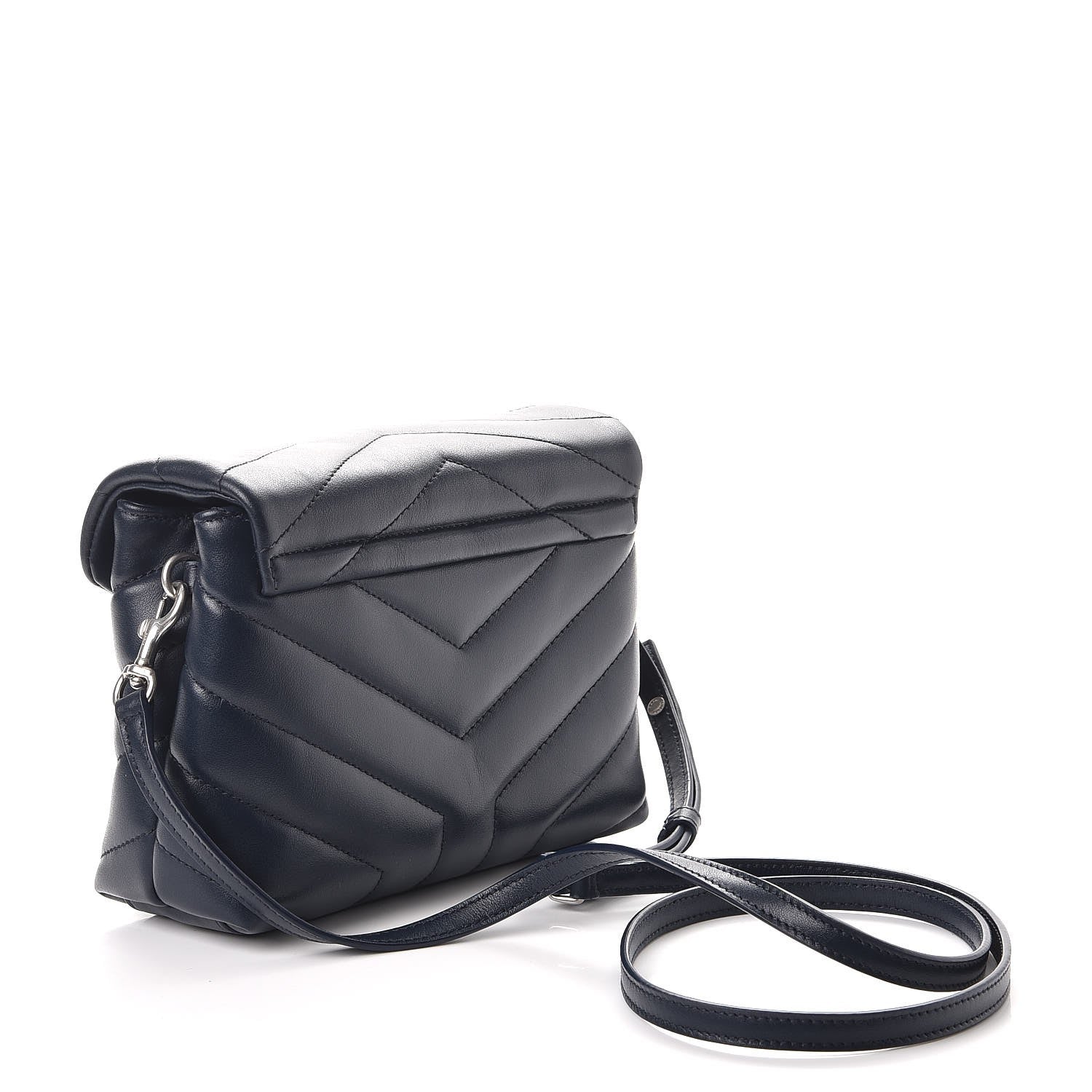 Saint Laurent Calfskin Y Quilted Monogram Toy Loulou Chain Satchel Medium Blue 3 of 8