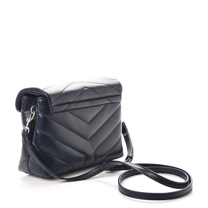 Saint Laurent Calfskin Y Quilted Monogram Toy Loulou Chain Satchel Medium Blue 3 of 8