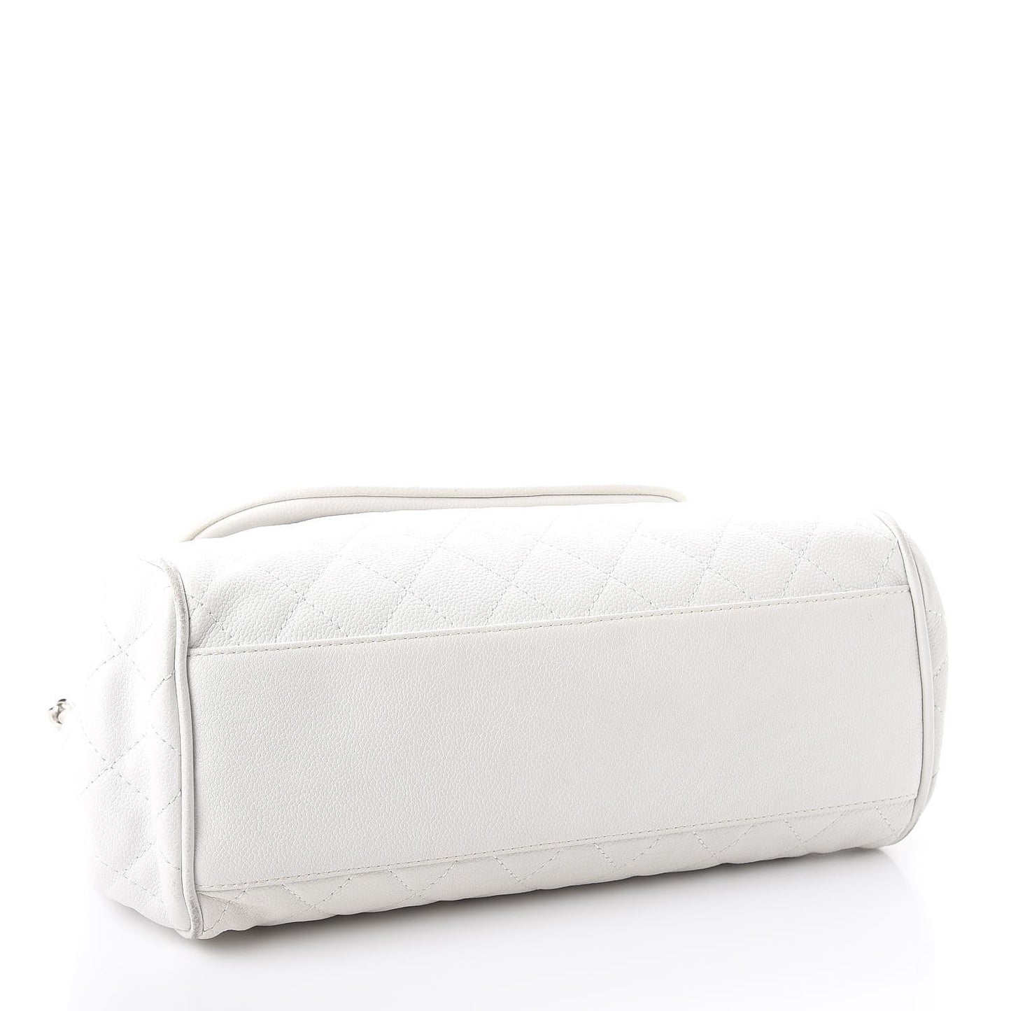 Caviar Quilted Timeless Accordion Flap White