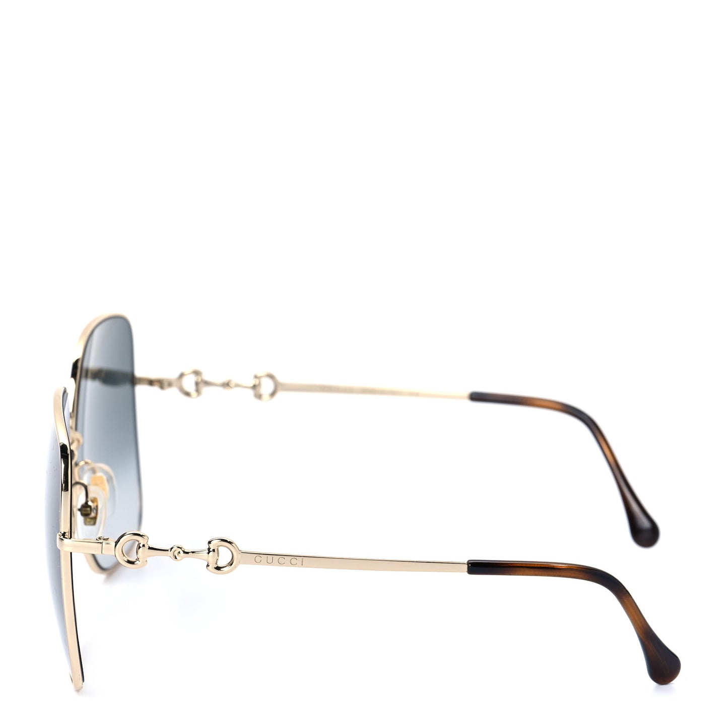 Metal Horsebit Square Frame Sunglasses GG0879S Grey